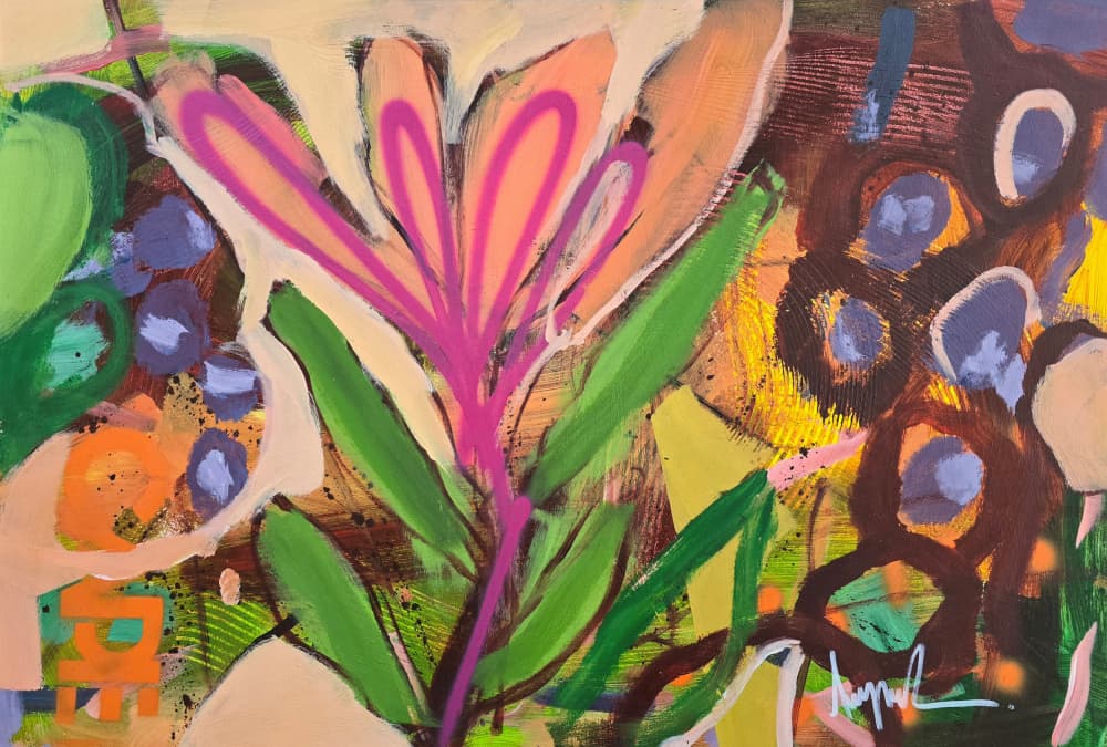 Vibrant Abstract Flower by Angela Maritz — canvas wall art
