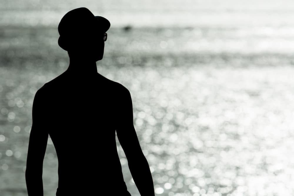Man Silhouette Ocean Gaze by Tal Paz-Fridman — canvas wall art