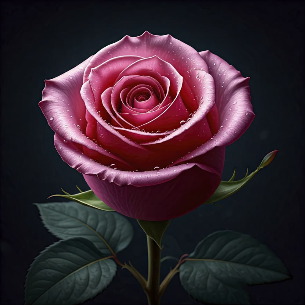 Deep Pink Rose Bloom by engin akyurt — canvas wall art
