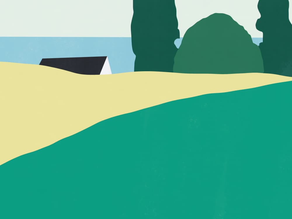 Coastal Home View by Little Dean — canvas wall art