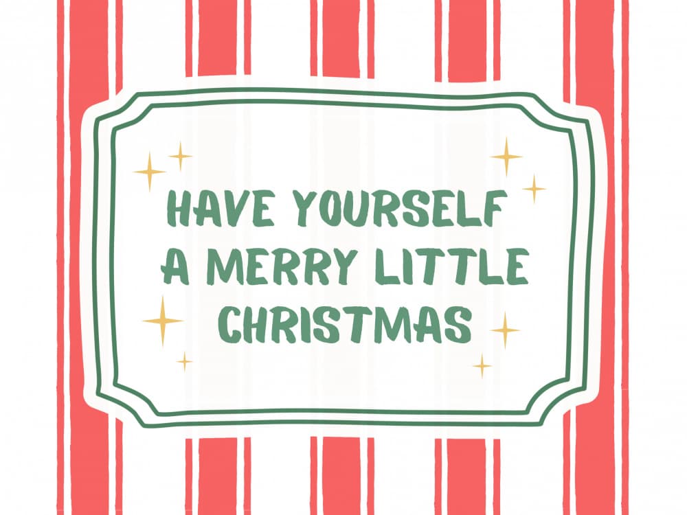Merry Little Christmas Stripes by Jolly and Dash — canvas wall art
