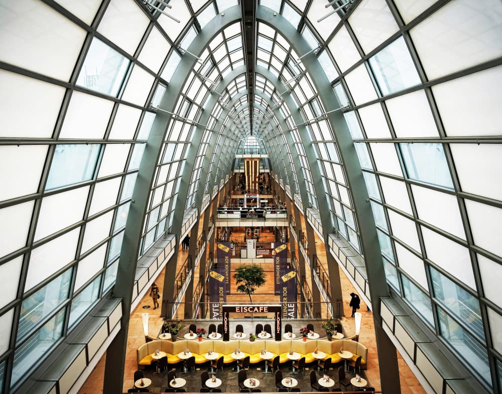 Contemporary Glass Atrium by Renate Reichert — canvas wall art