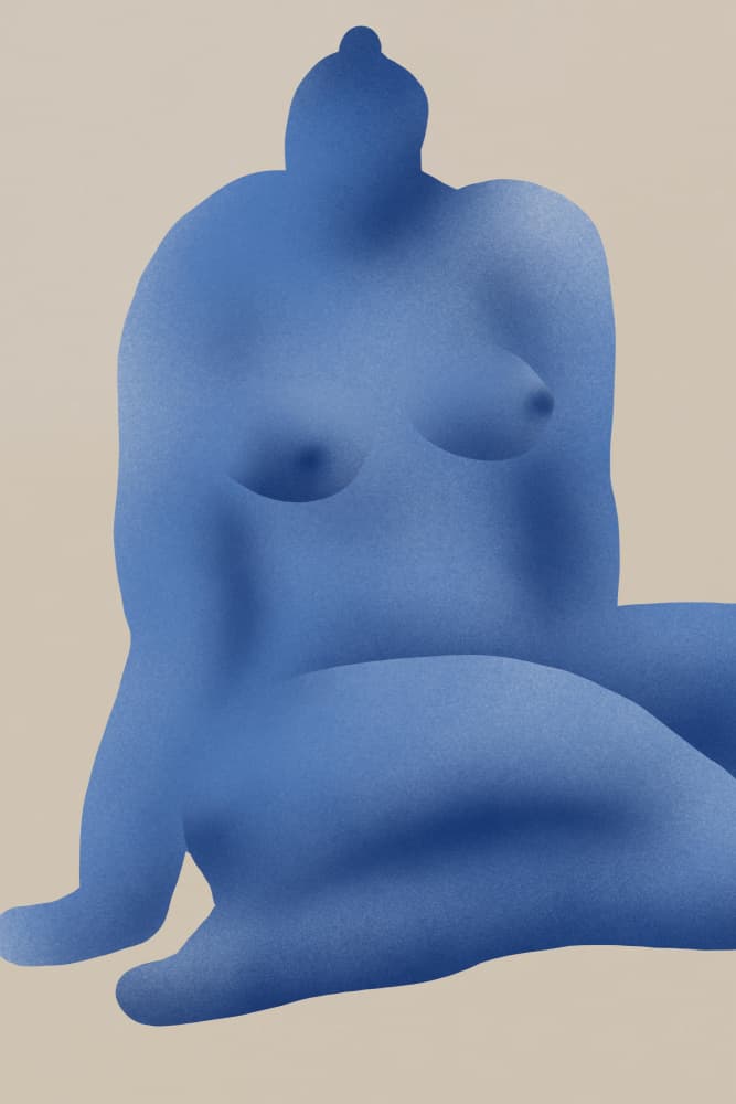 Abstract Blue Nude by Little Dean — canvas wall art
