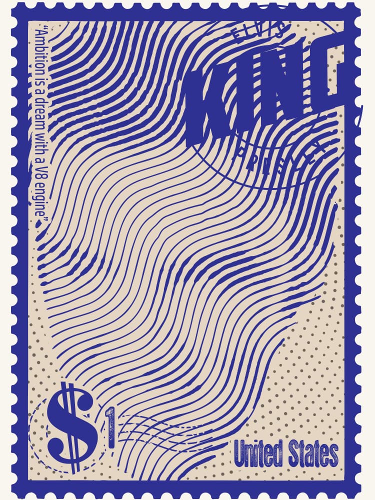 Retro King Stamp Art by Doa Project — canvas wall art
