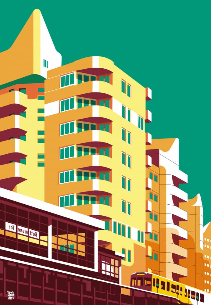 Berlin Art Deco Train by Remko Heemskerk — canvas wall art