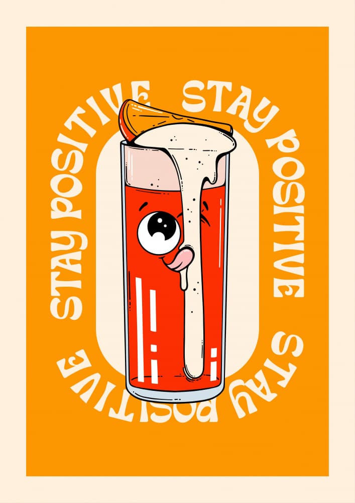 Stay Positive Drink by Alina Shulhouskaya — canvas wall art