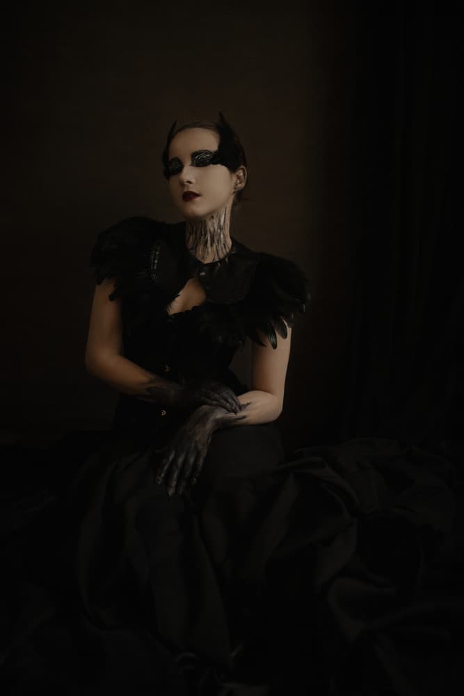 Raven Queen Portrait by Raluca Arhire — canvas wall art