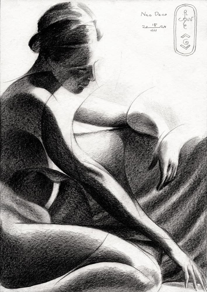 Contemplative Female Form by Corné Akkers — canvas wall art