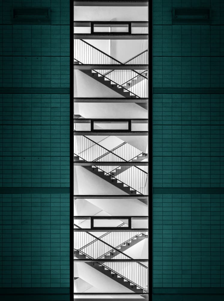Geometric Stairwell View by Dieter Reichelt — canvas wall art