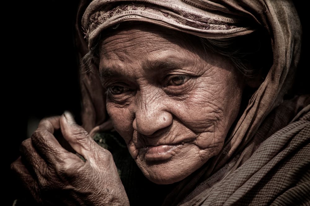 Textured Face of Wisdom by Elena Molina — canvas wall art