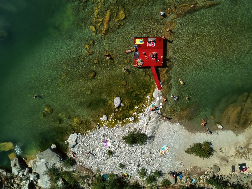 Red island by Primož Kožuh — canvas wall art