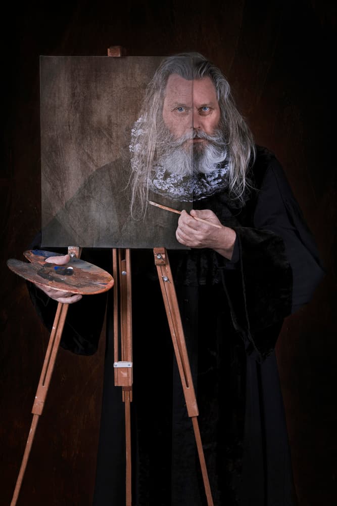 Painter's Self Portrait by Carola Kayen-Mouthaan — canvas wall art