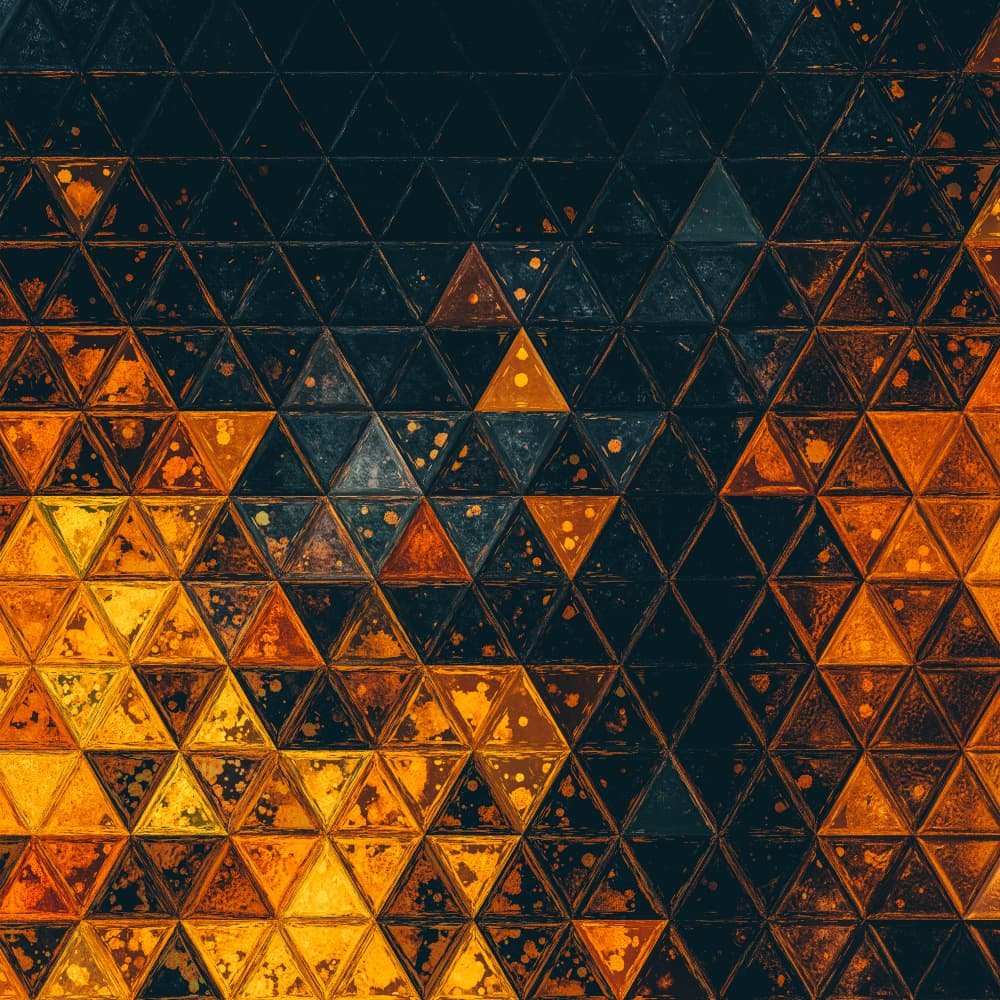 Golden Geometric Mosaic by Justyna Jaszke — canvas wall art