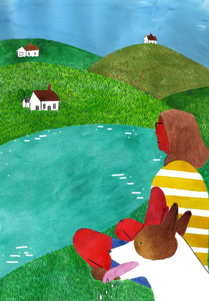 Country Lake Companions by Zhigang Zhang — canvas wall art