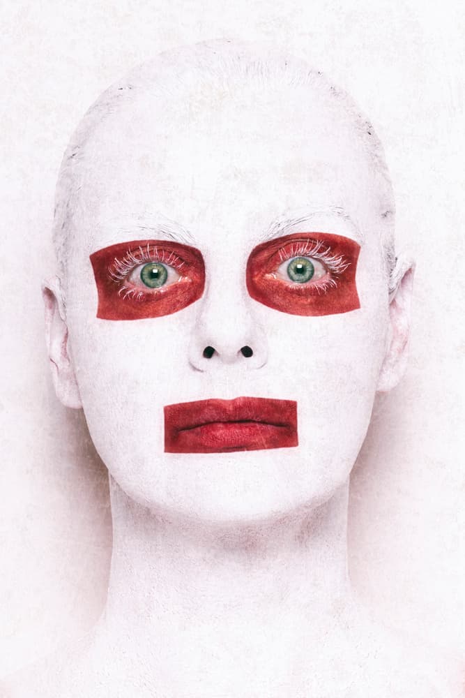 White Face Red Eyes by Carmen Watkins — canvas wall art