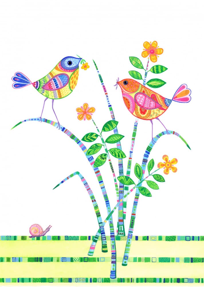 Vibrant Bird Garden by Isabelle Brent — canvas wall art