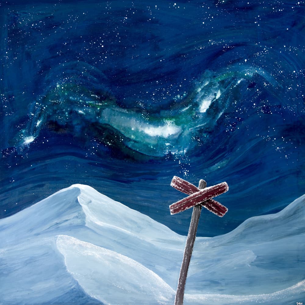 Northern Lights Winter by EMELIEmaria — canvas wall art