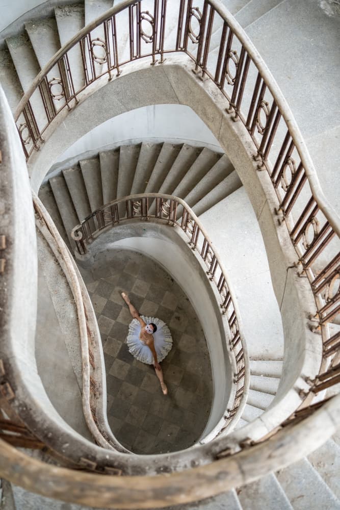 Ballerina Spiral Staircase by James Graf — canvas wall art