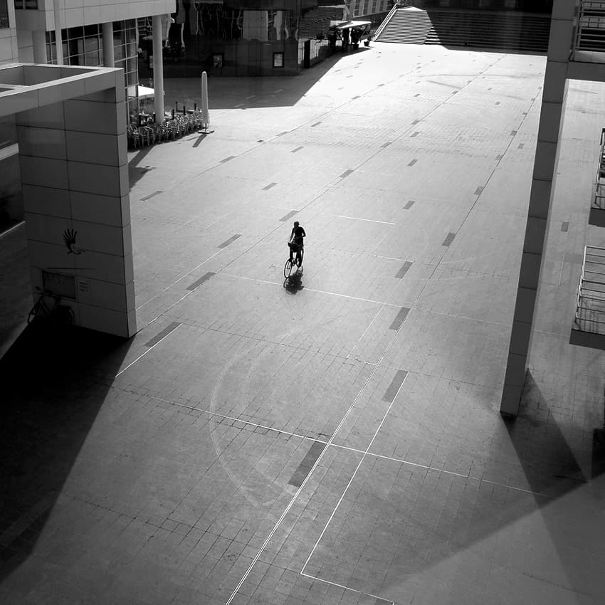Lone Rider Urban Square by Huib Limberg — canvas wall art