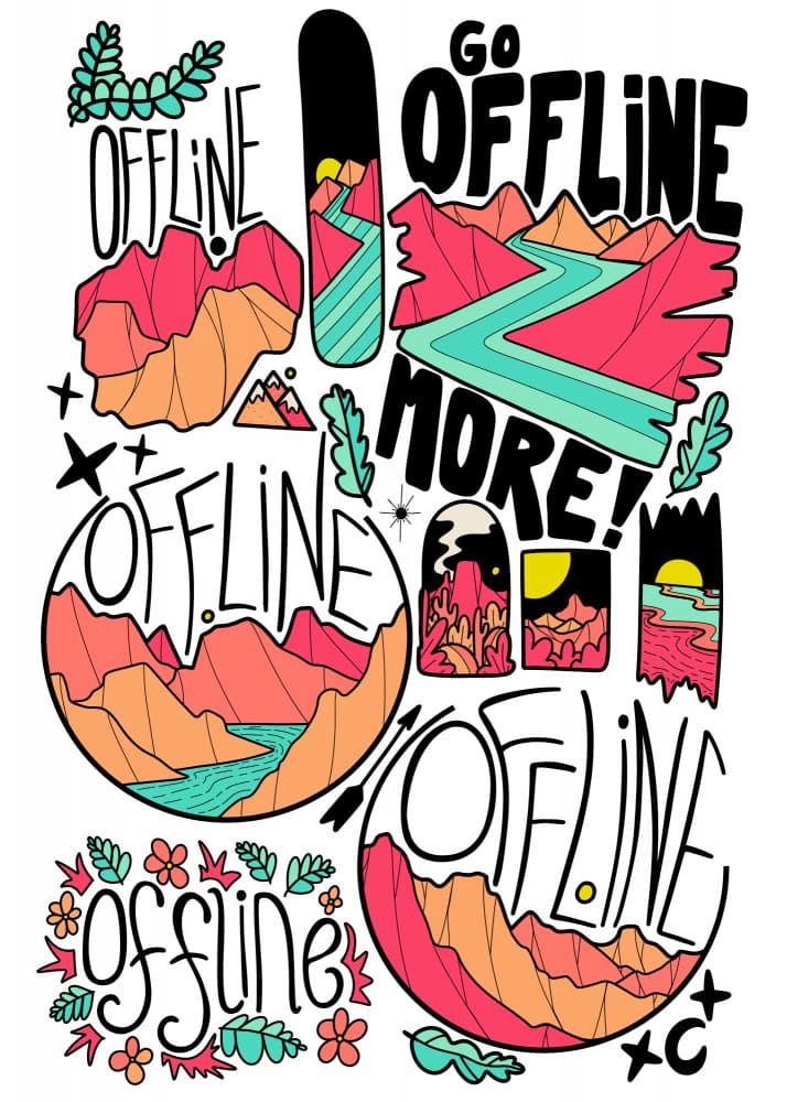 Offline Mountain Adventure by Stephen Wade — canvas wall art
