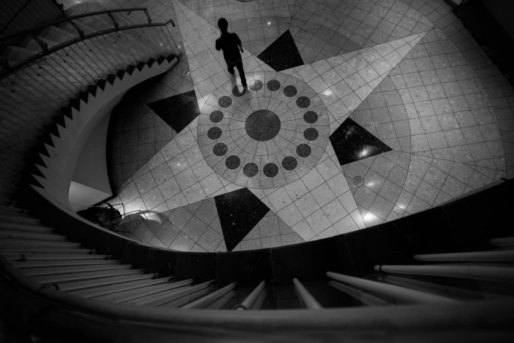 Figure on Star Floor by Satoshi Hata — canvas wall art