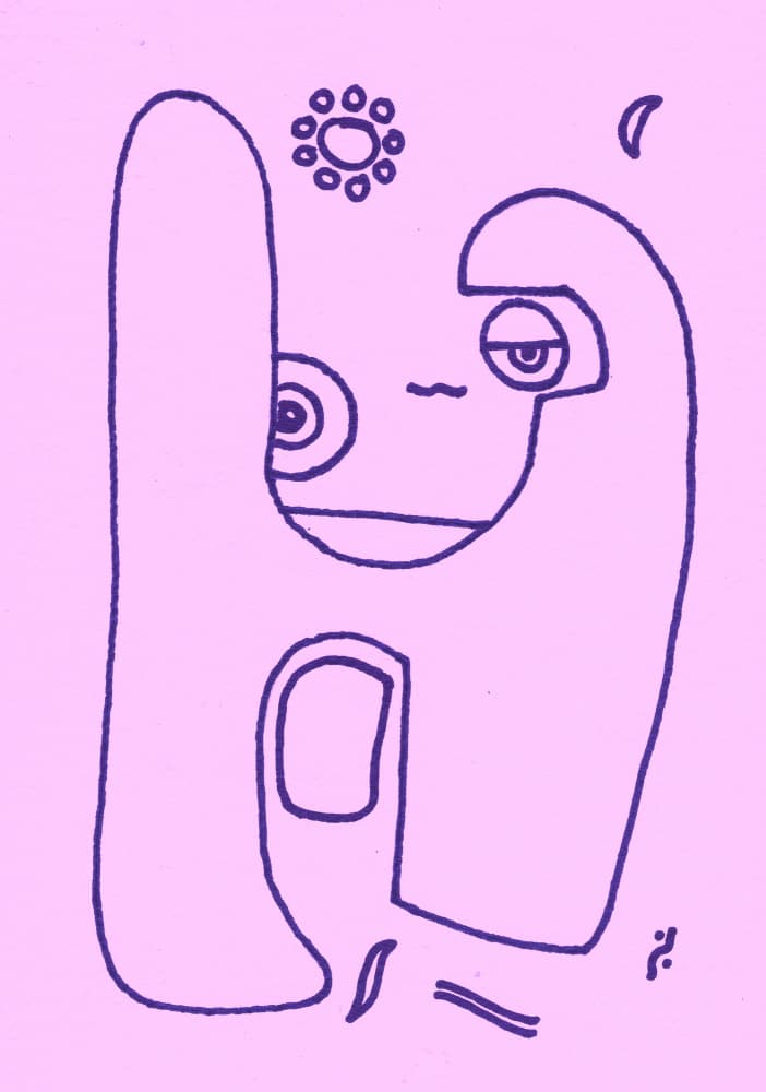 Smiling Purple Creature by Santhosh ch — canvas wall art