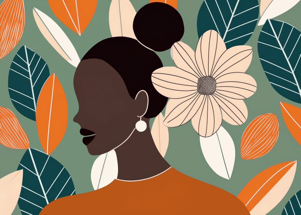 Elegant Floral Silhouette by casa cartissi — canvas wall art