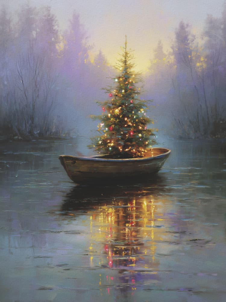 Christmas Boat by Andreas Magnusson — canvas wall art