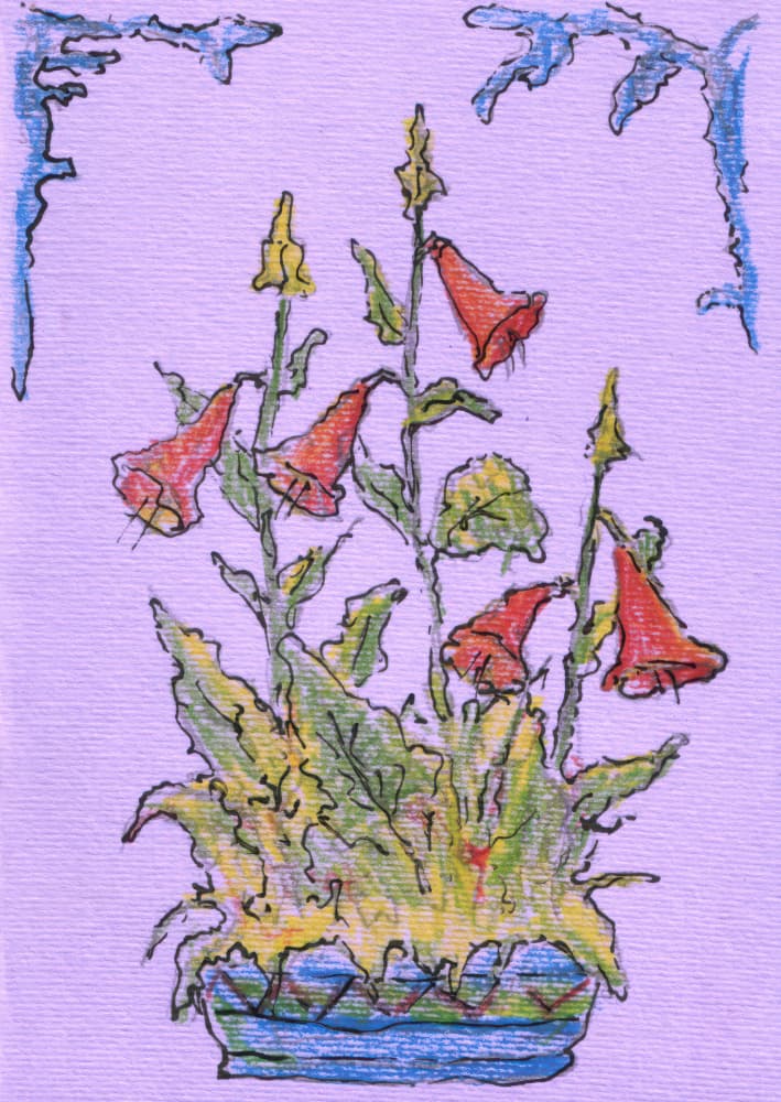 Potted Bell Flowers by Kulik — canvas wall art