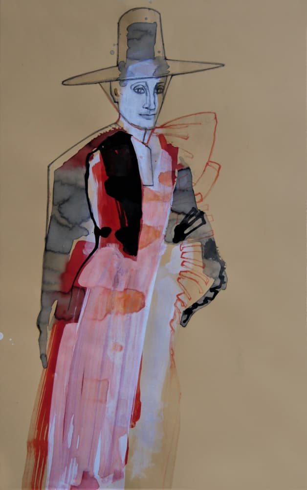 Elegant Fashion Figure by Doris Schmitz — canvas wall art