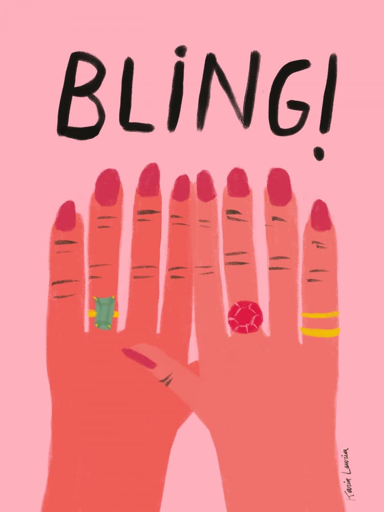 Bling Fashion Hands by Karin Lauria — canvas wall art
