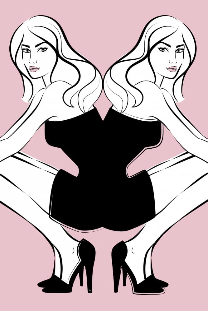 Chic Mirrored Women by Martina — canvas wall art