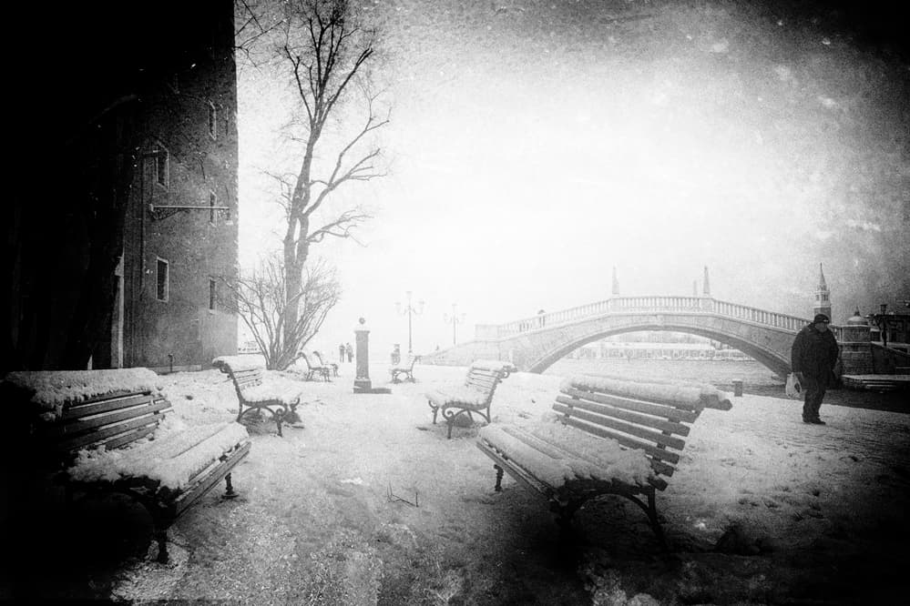 Misty Winter Walk by Enrico Facchetti — canvas wall art
