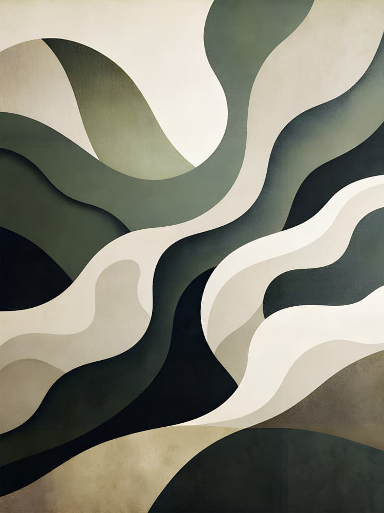 Serene Green Flow by Miguel Bruzual — canvas wall art