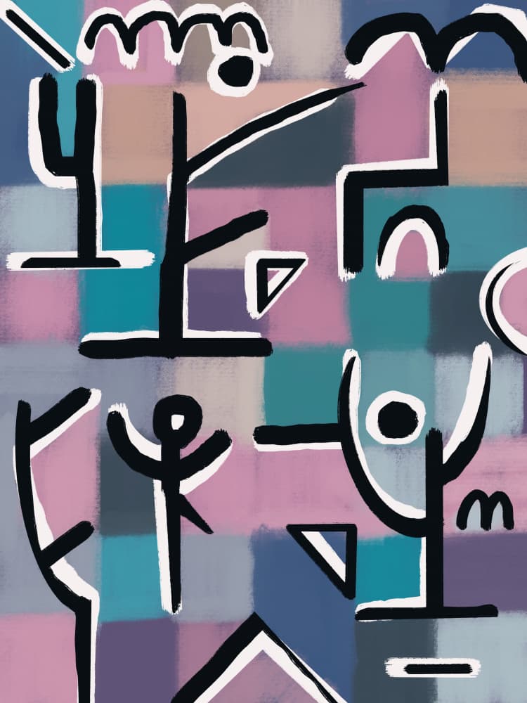 Abstract Figures in Blocks by Little Dean — canvas wall art