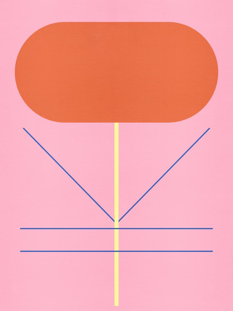 Orange Bloom Geometry by The Printable Studio — canvas wall art