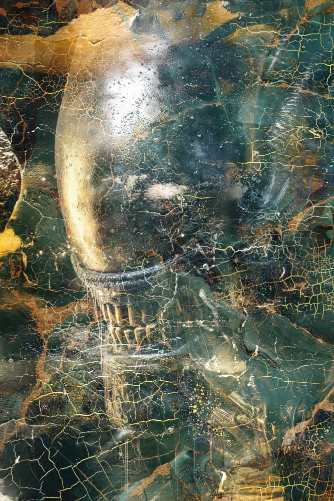 Eerie Cracked Skull by Rafal Kulik — canvas wall art