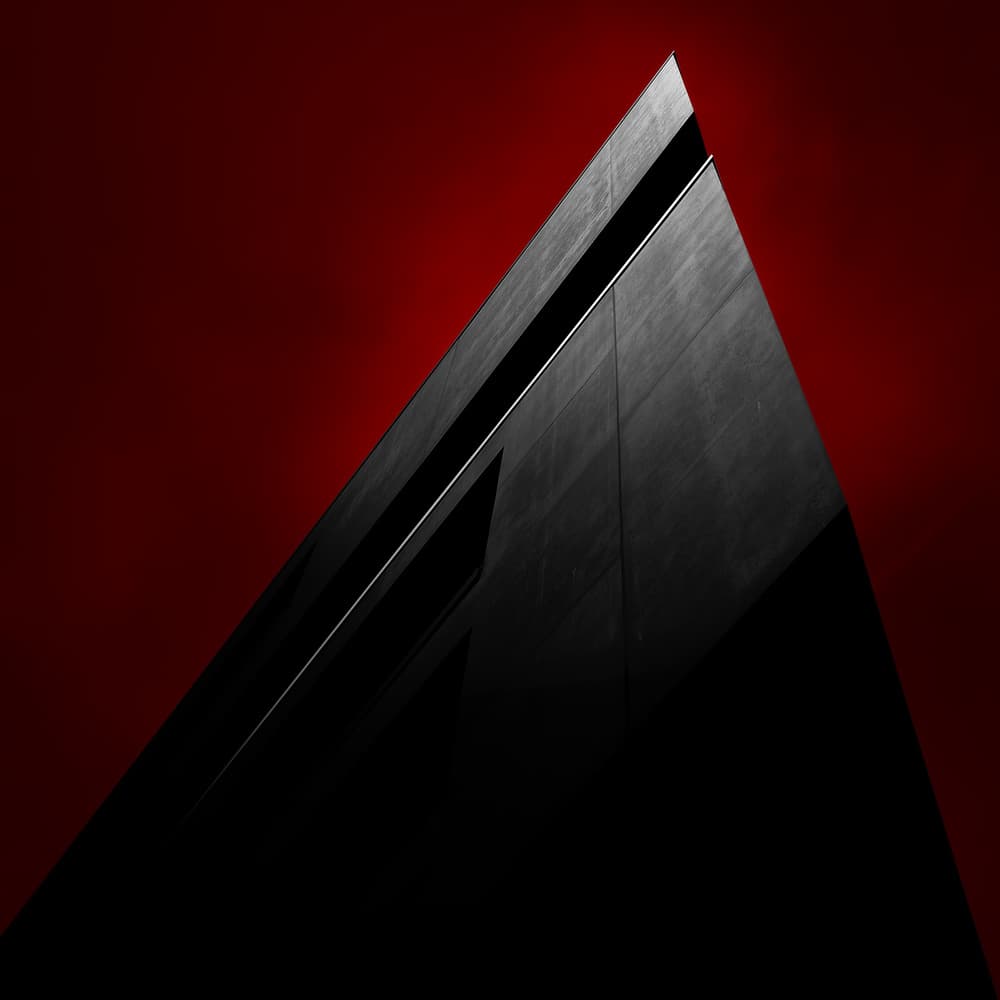 Red Sky Modern Building by Marc Huybrighs — canvas wall art