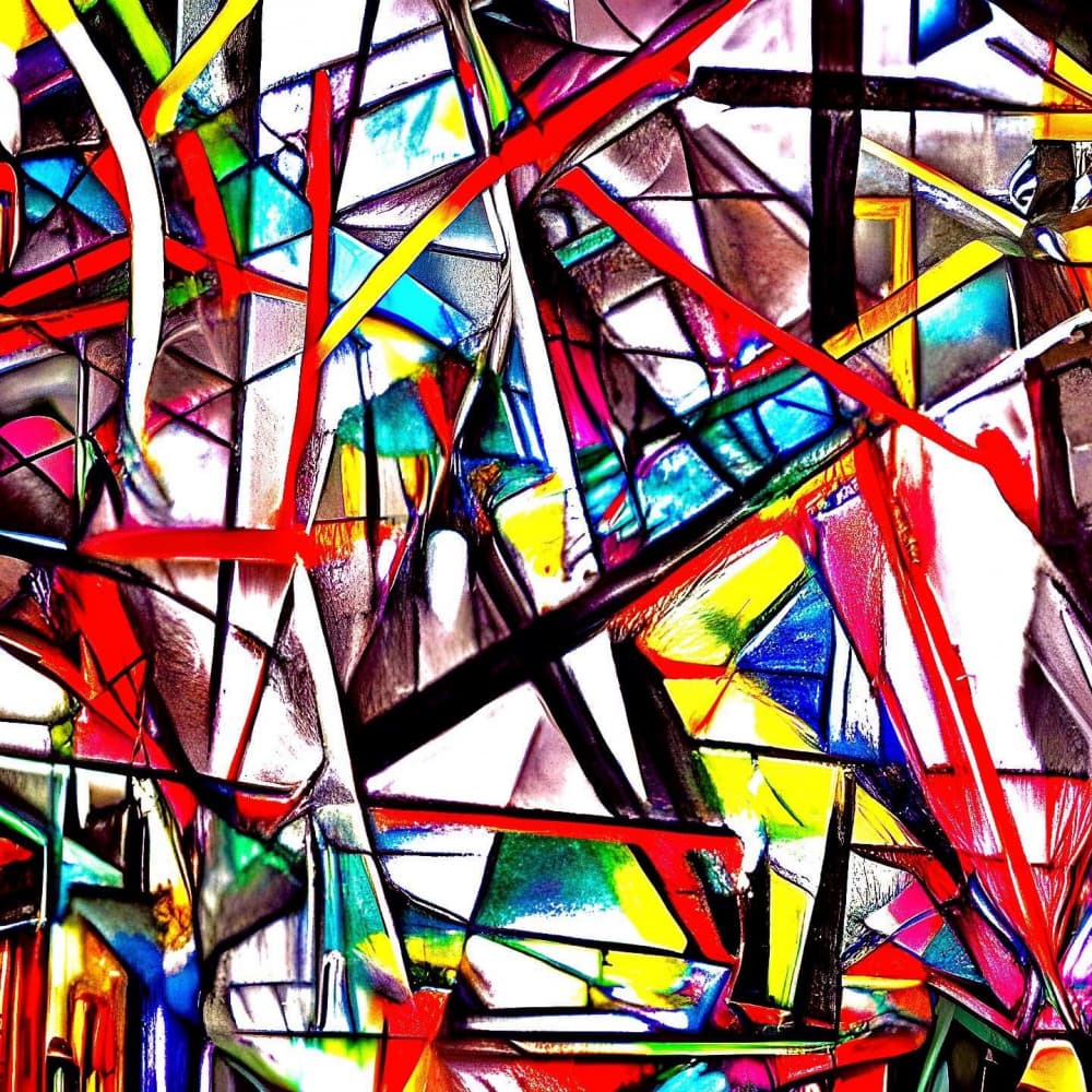 Vibrant Geometric Abstract by mnemonixART — canvas wall art