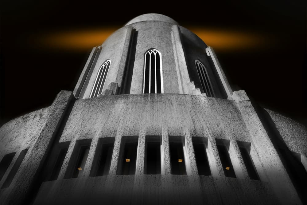 Dramatic Concrete Dome by Hans-Wolfgang Hawerkamp — canvas wall art