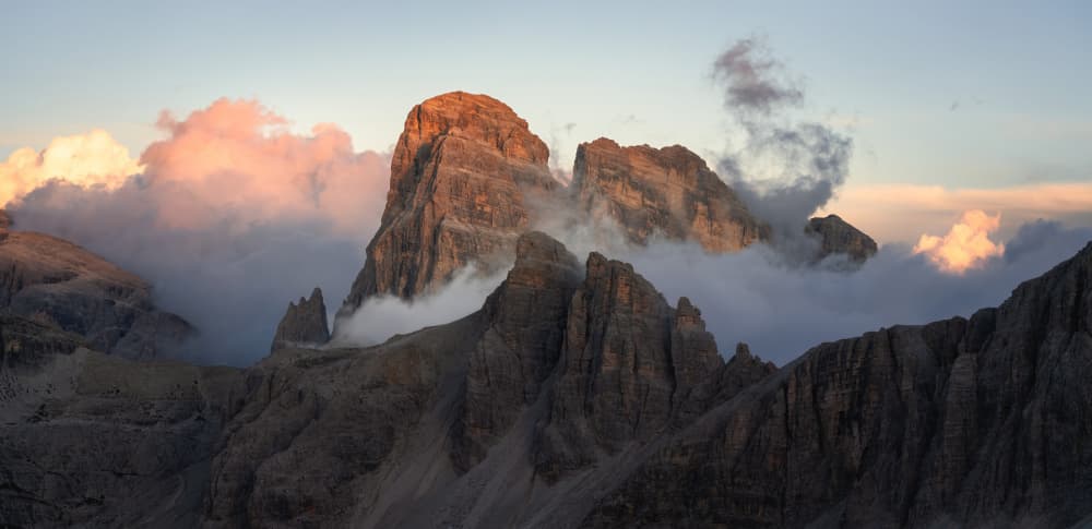Golden Peaks and Clouds by Andreea Selagea — canvas wall art