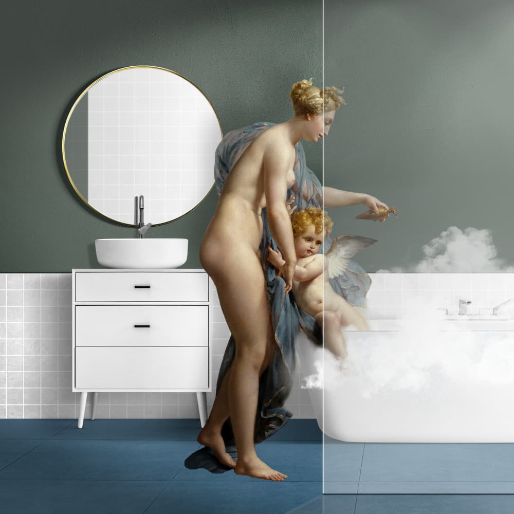 Modern Classical Bathtimes by Marja van den Hurk — canvas wall art