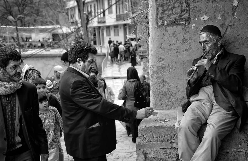 Street Musician Moment by Foad Mirzaie — canvas wall art