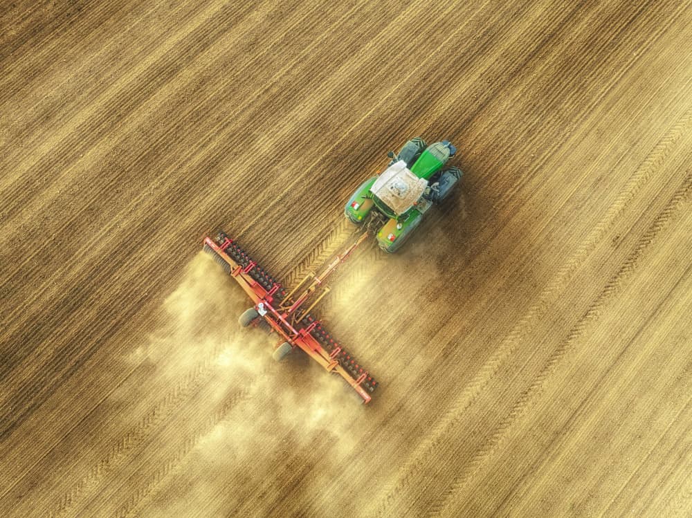 Tractor in Golden Fields by Guy Krier — canvas wall art
