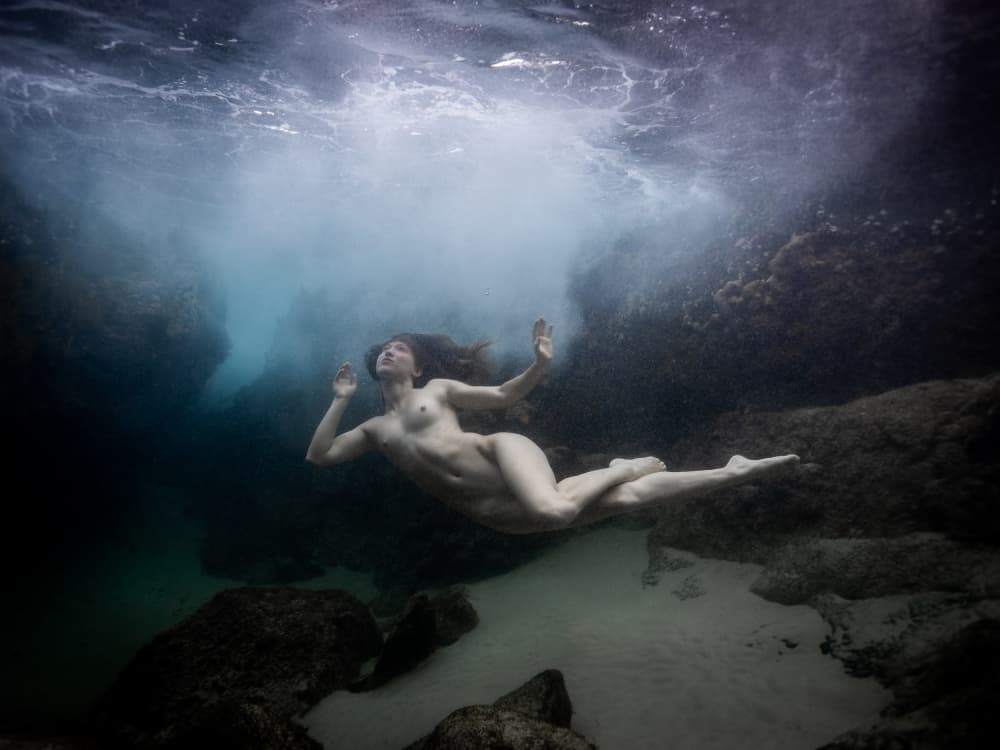 Floating Nude Underwater by Craig Stampfli — canvas wall art