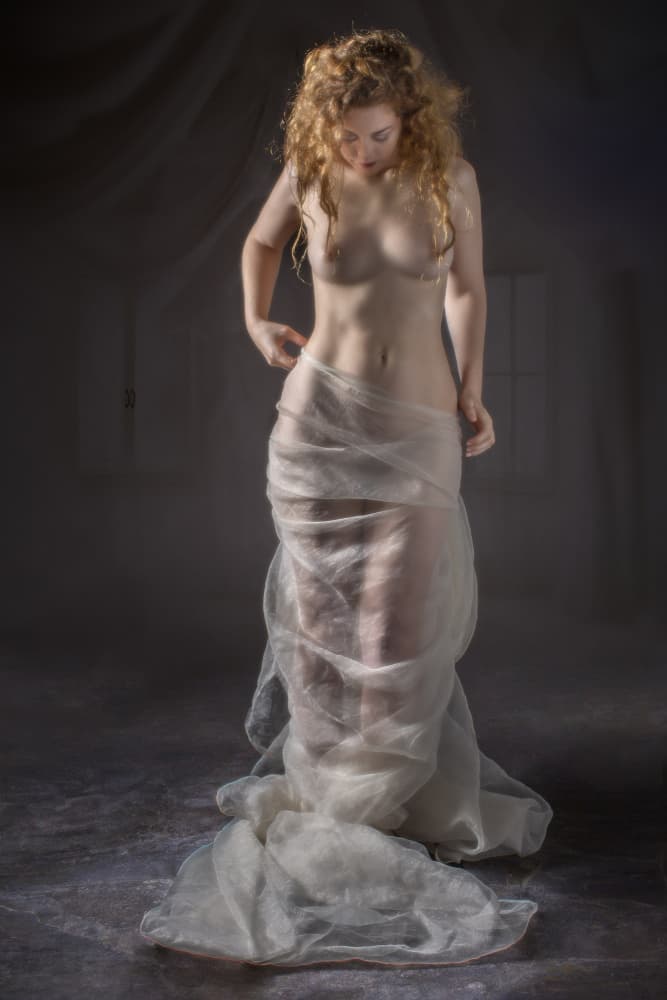 Ethereal Woman Sheer Drape by Jan Slotboom — canvas wall art