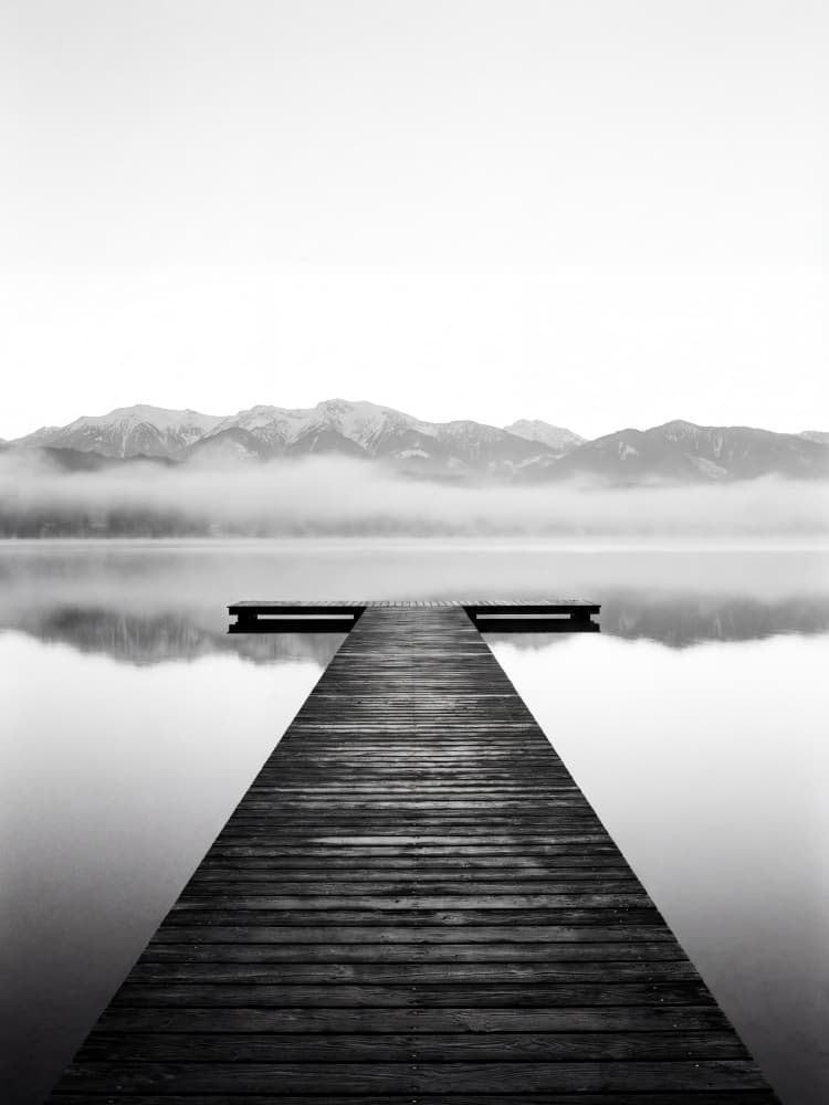 Misty Mountain Dock by Andreas Magnusson — canvas wall art