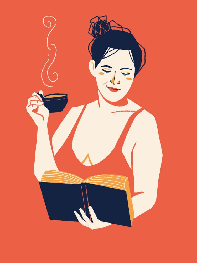 Cozy Reading Moment by Monika Gregulska — canvas wall art