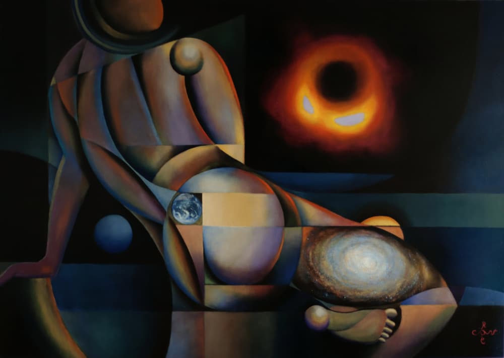 Abstract Cosmic Woman by Corné Akkers — canvas wall art