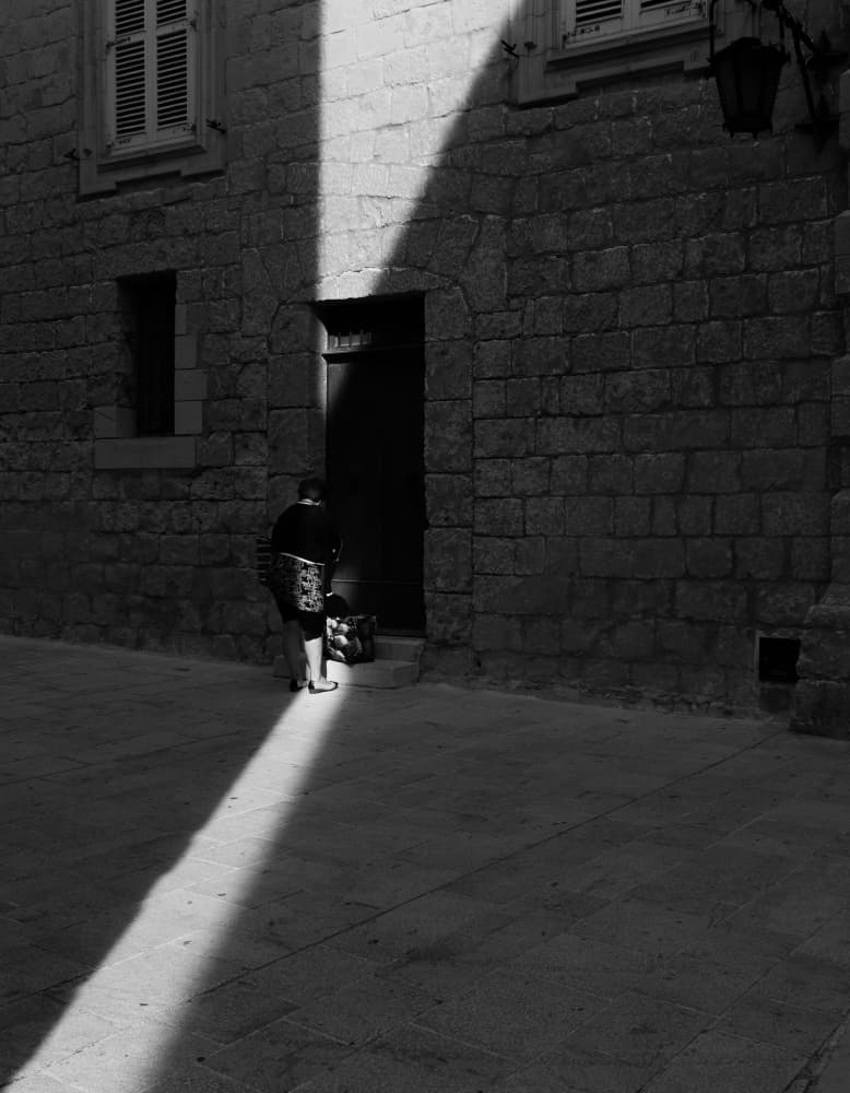 Woman in Street Shadow by Martin Agius — canvas wall art